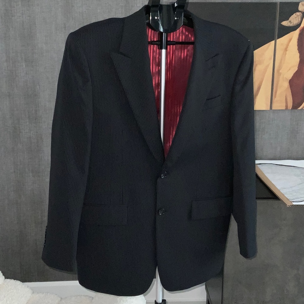 Issac Mizrahi Classic Black white stripes Men's Blazer 38/31